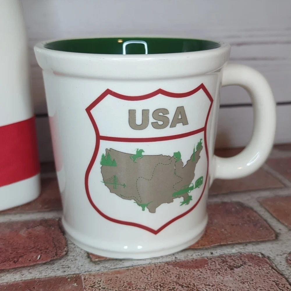 Vintage‎ Magenta Map of United States of America USA Large Oversized Coffee Mug